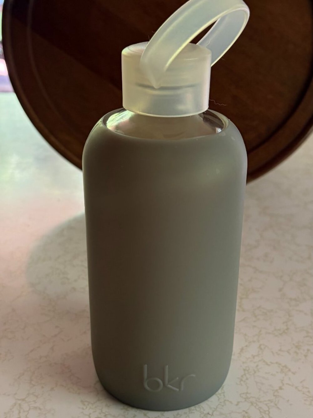 Bkr Dark Grey Little Glass Silicone Water Bottle 500 mL